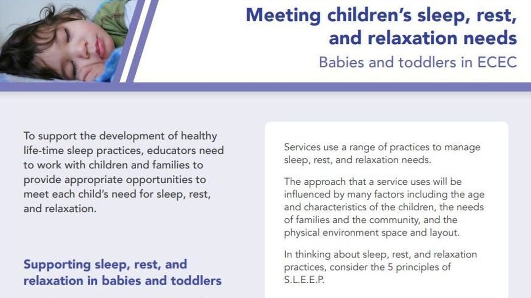 Meeting childrens sleep rest and relaxation needs
