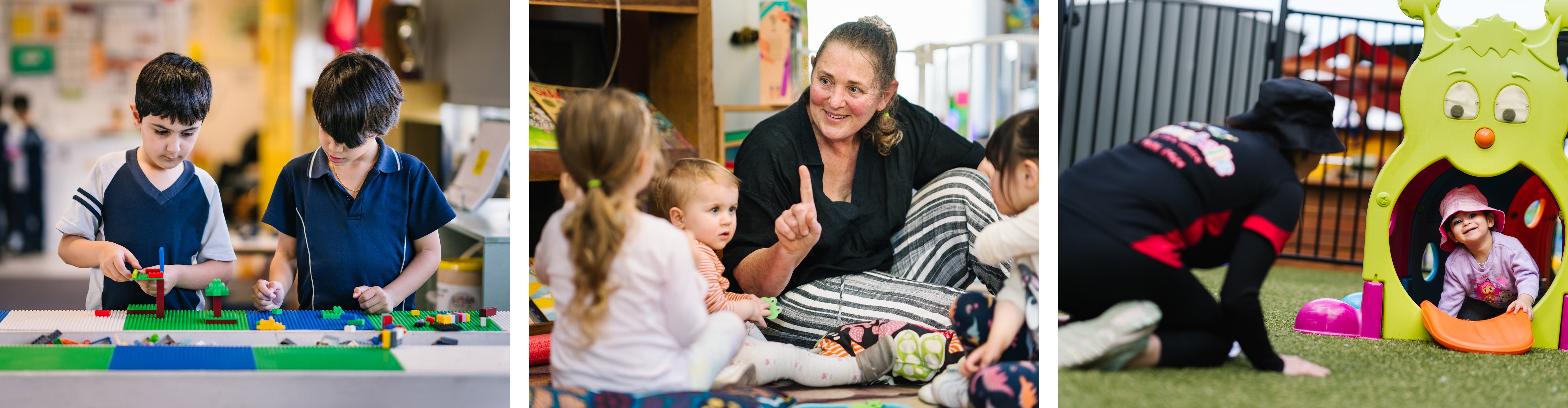 Photos of children at OSHC and Family Day Care and CBDC