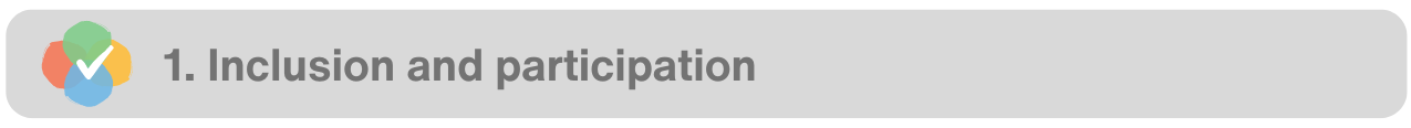 1. Inclusion and participation