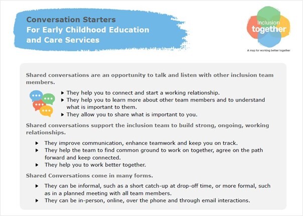 Conversation starters for ECEC services